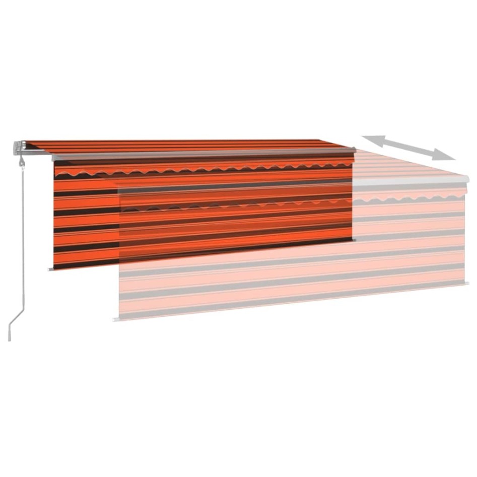 Toldo automático retráctil con persiana 4x3 m naranja y