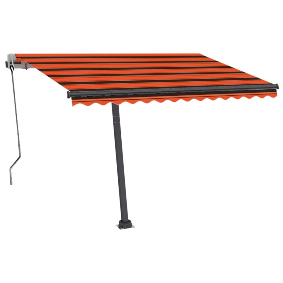 Toldo automático LED sensor de viento naranja marrón 300x250