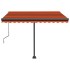 Toldo automático LED sensor de viento naranja marrón 300x250