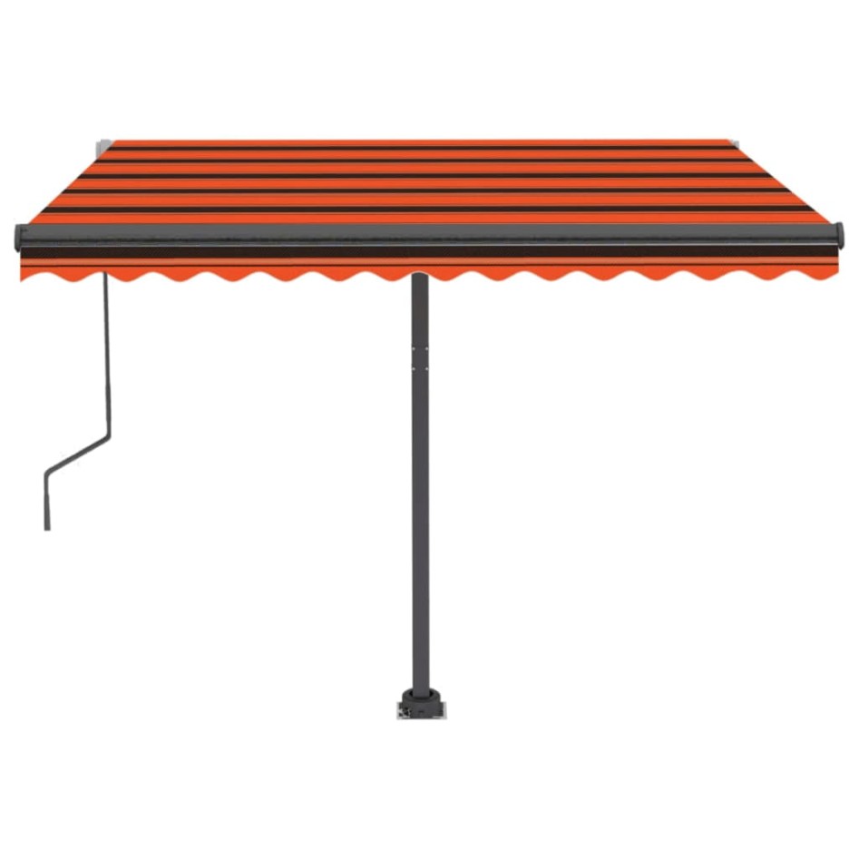 Toldo automático LED sensor de viento naranja marrón 300x250