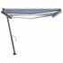 Toldo manual retráctil con LED azul y blanco 400x300