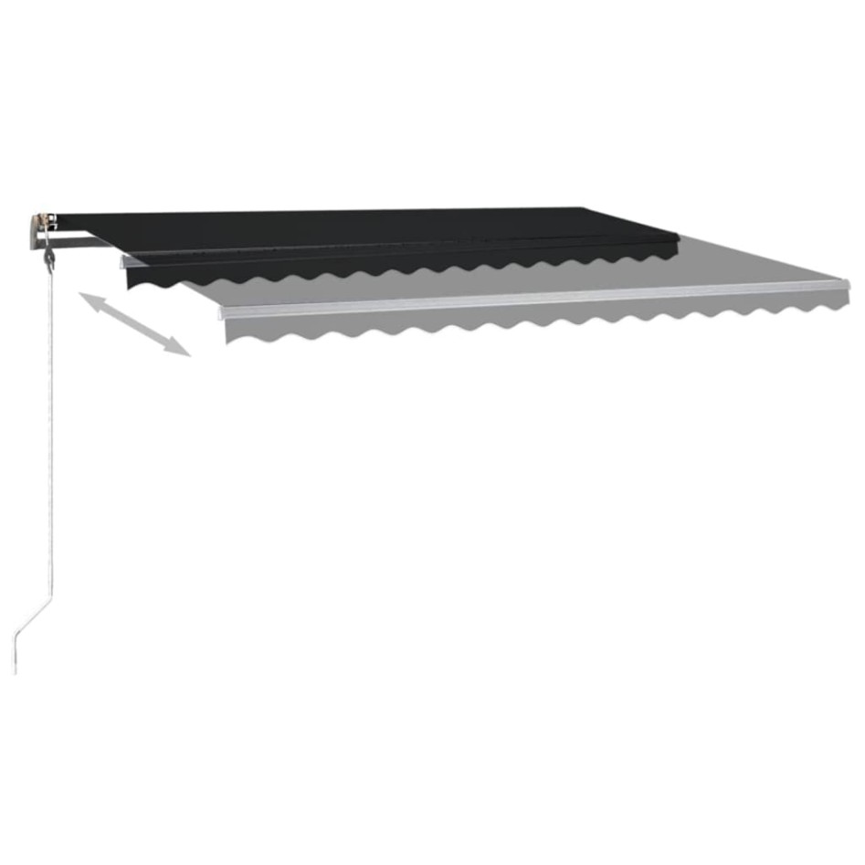 Toldo manual retráctil con LED gris antracita 400x350