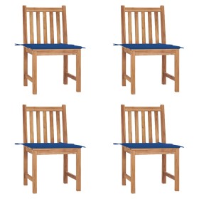 Sillas de jardín 4 unidades madera maciza de teca con
