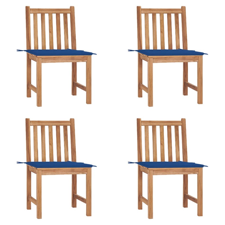 Sillas de jardín 4 unidades madera maciza de teca con