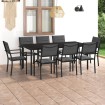 Juego de comedor para jardín 9 piezas acero