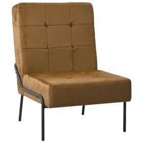 Silla de relajación de terciopelo marrón 65x79x87