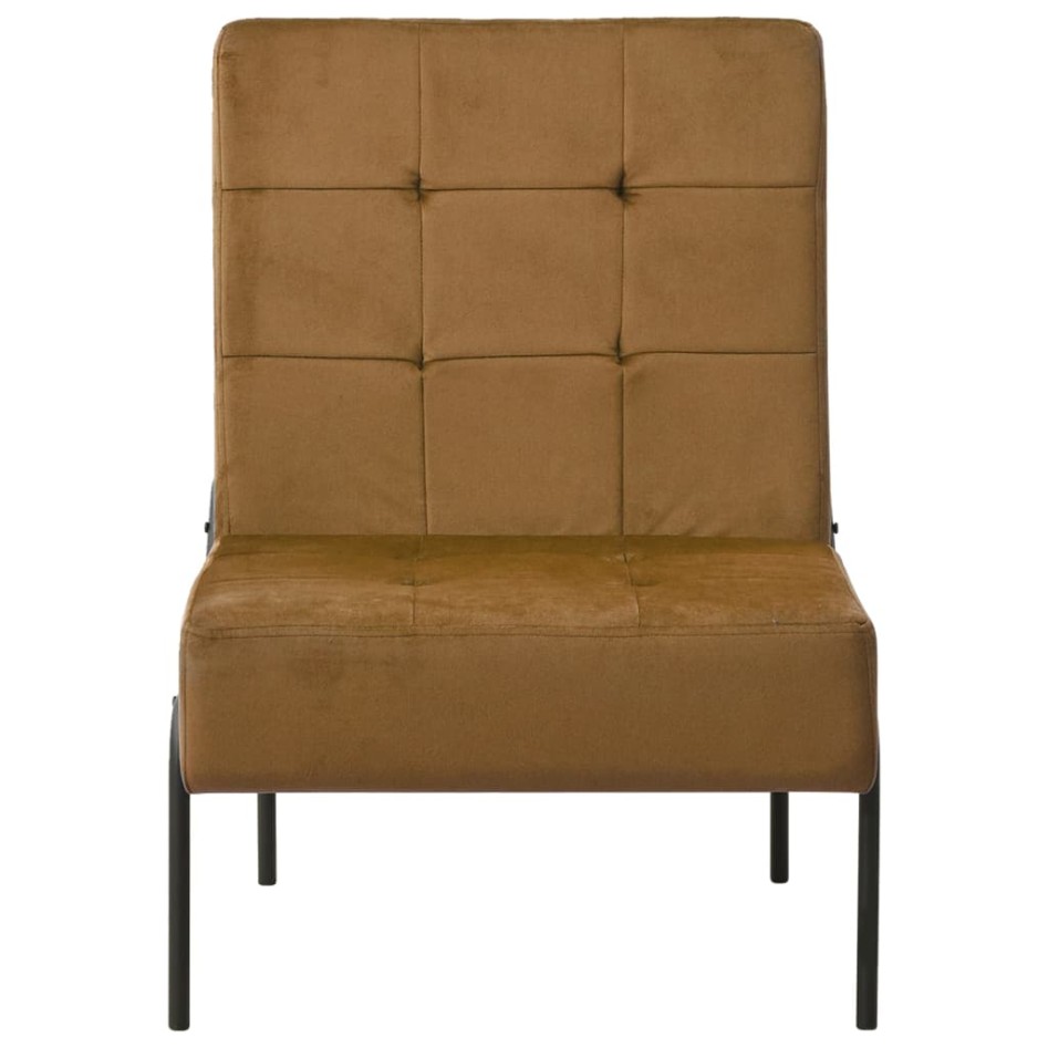 Silla de relajación de terciopelo marrón 65x79x87
