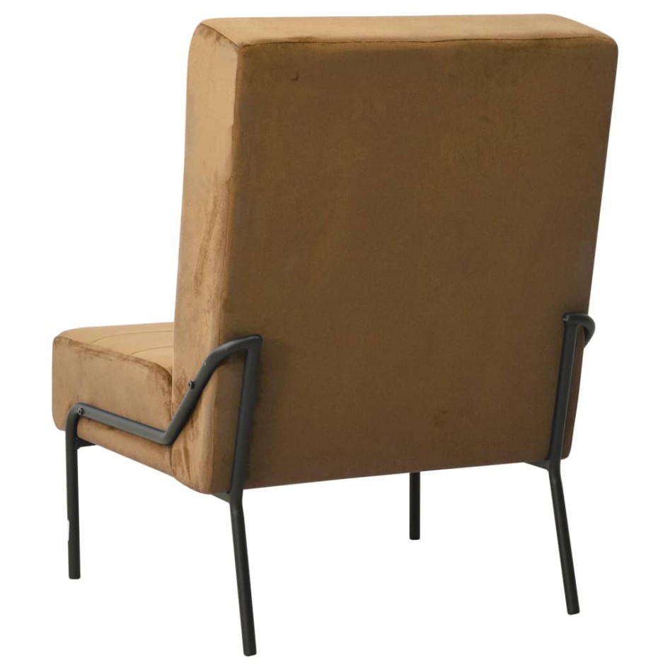 Silla de relajación de terciopelo marrón 65x79x87