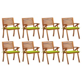 Sillas de jardín 8 uds madera maciza de teca con
