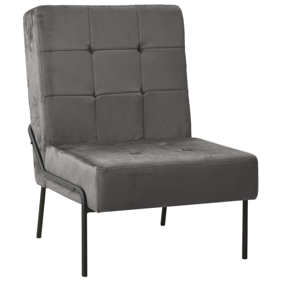 Silla de relajación de terciopelo gris oscuro 65x79x87
