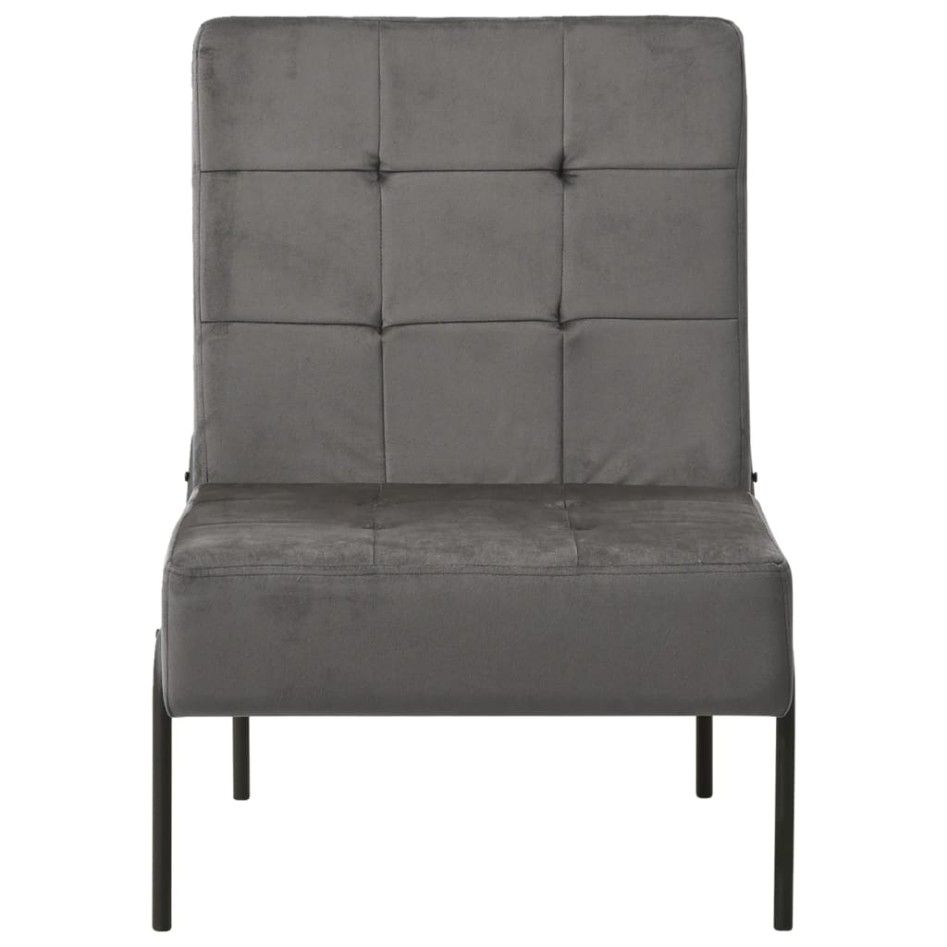 Silla de relajación de terciopelo gris oscuro 65x79x87