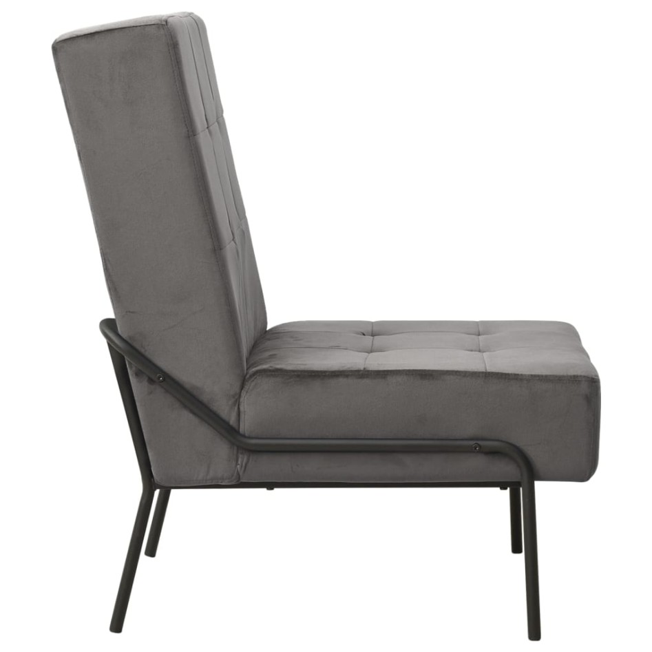 Silla de relajación de terciopelo gris oscuro 65x79x87