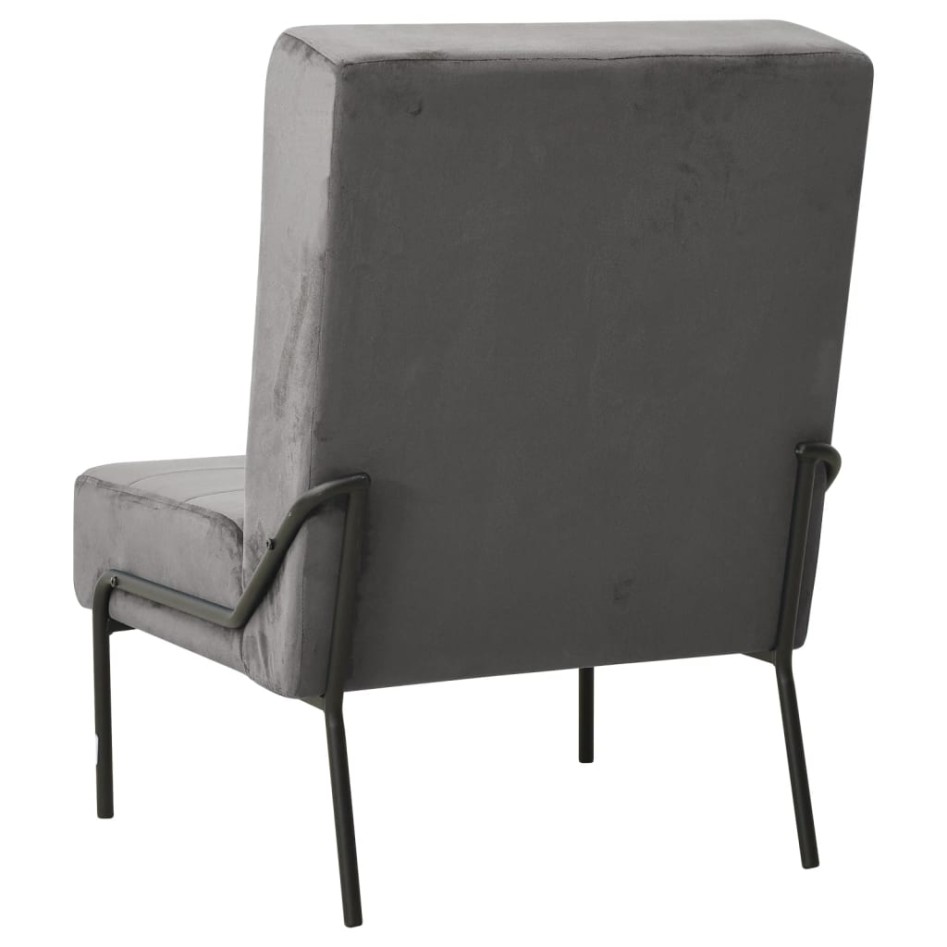 Silla de relajación de terciopelo gris oscuro 65x79x87