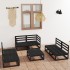 Juego de muebles de jardín 7 piezas negro madera maciza de