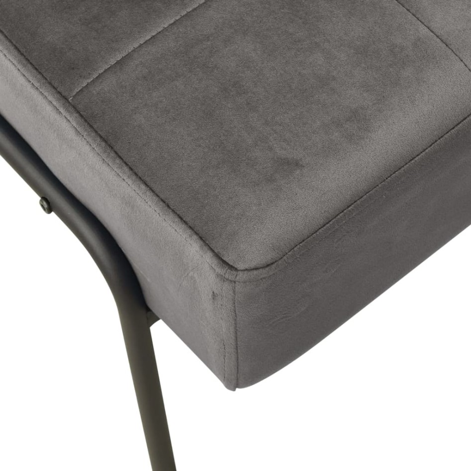 Silla de relajación de terciopelo gris oscuro 65x79x87
