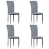 Sillas de comedor 4 unidades terciopelo gris