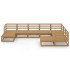 Muebles de jardín 9 pzas y cojines marrón miel madera