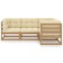 Muebles de jardín 4 piezas con cojines de madera de pino