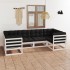 Set muebles jardín 6 pzas con cojines madera maciza pino