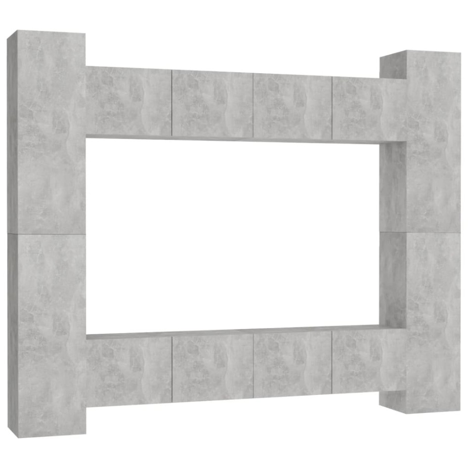 Set de muebles de salón 8 pzas madera ingeniería gris