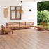 Juego muebles de jardín 8 pzas madera maciza pino marrón