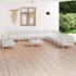 Juego de muebles de jardín 12 piezas madera maciza pino