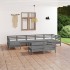 Juego de muebles de jardín 10 piezas madera maciza pino