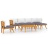 Muebles de jardín 7 piezas con cojines madera maciza de
