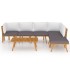 Muebles de jardín 7 piezas con cojines madera maciza de