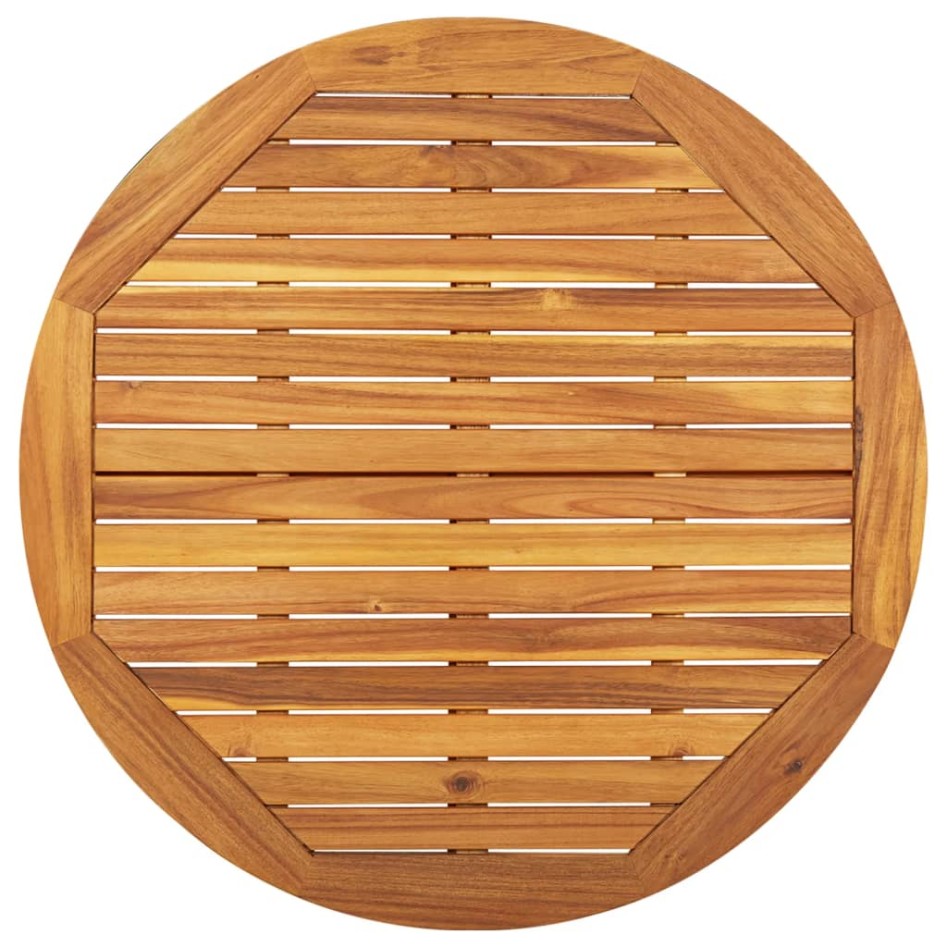 Juego de comedor de jardín 5 piezas madera maciza de