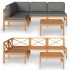 Set de muebles de jardín 5 pzas madera de teca y cojines