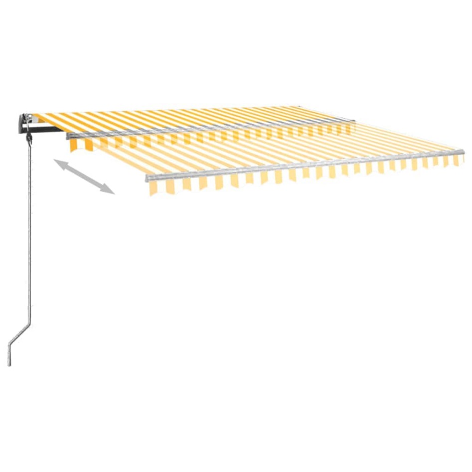 Toldo de pie manual retráctil amarillo y blanco 400x350