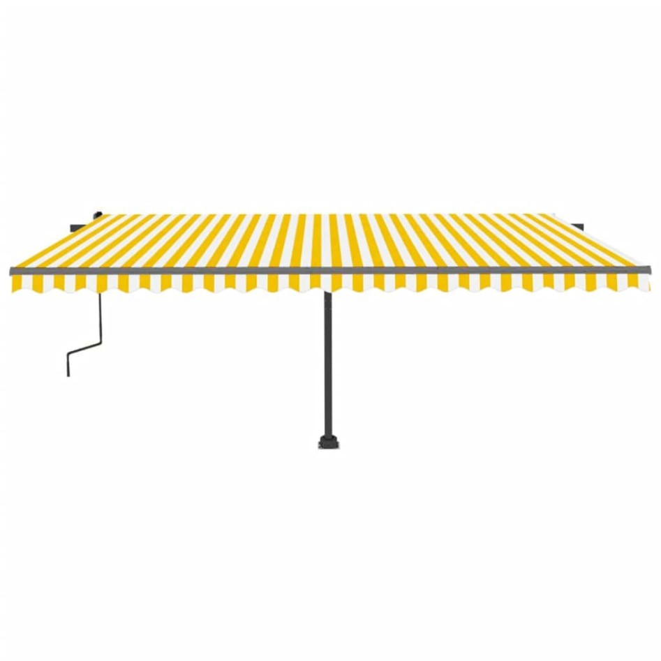 Toldo retráctil manual con luz LED amarillo y blanco 500x300