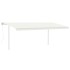 Toldo retráctil automático con postes crema 5x3,5