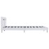 Estructura de cama con LED de cuero sintético blanco 180x200