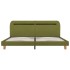 Estructura de cama con LED tela verde 180x200