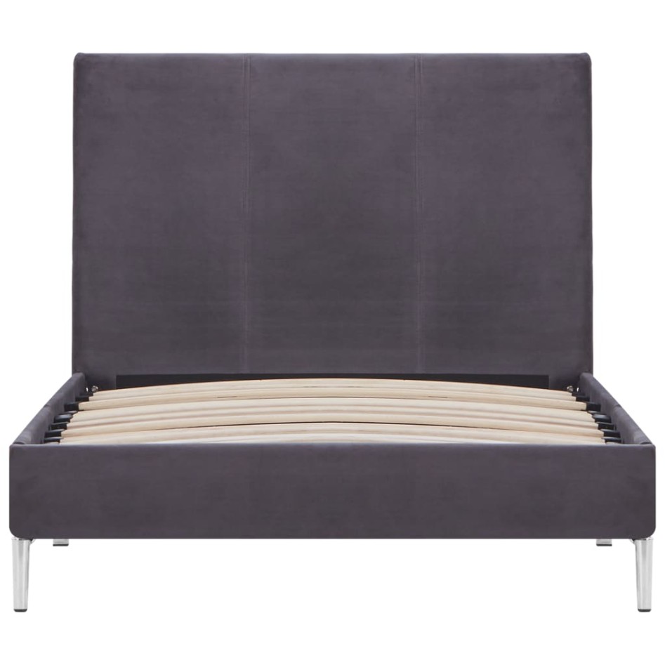 Estructura de cama de tela gris 90x200