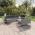 Set de muebles de jardín 10 pzas y cojines ratán sintético