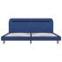 Estructura de cama con LED tela azul 160x200