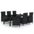 Juego de comedor de jardín 7 piezas ratán sintético