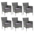 Set comedor jardín 7 pzas y cojines ratán sintético