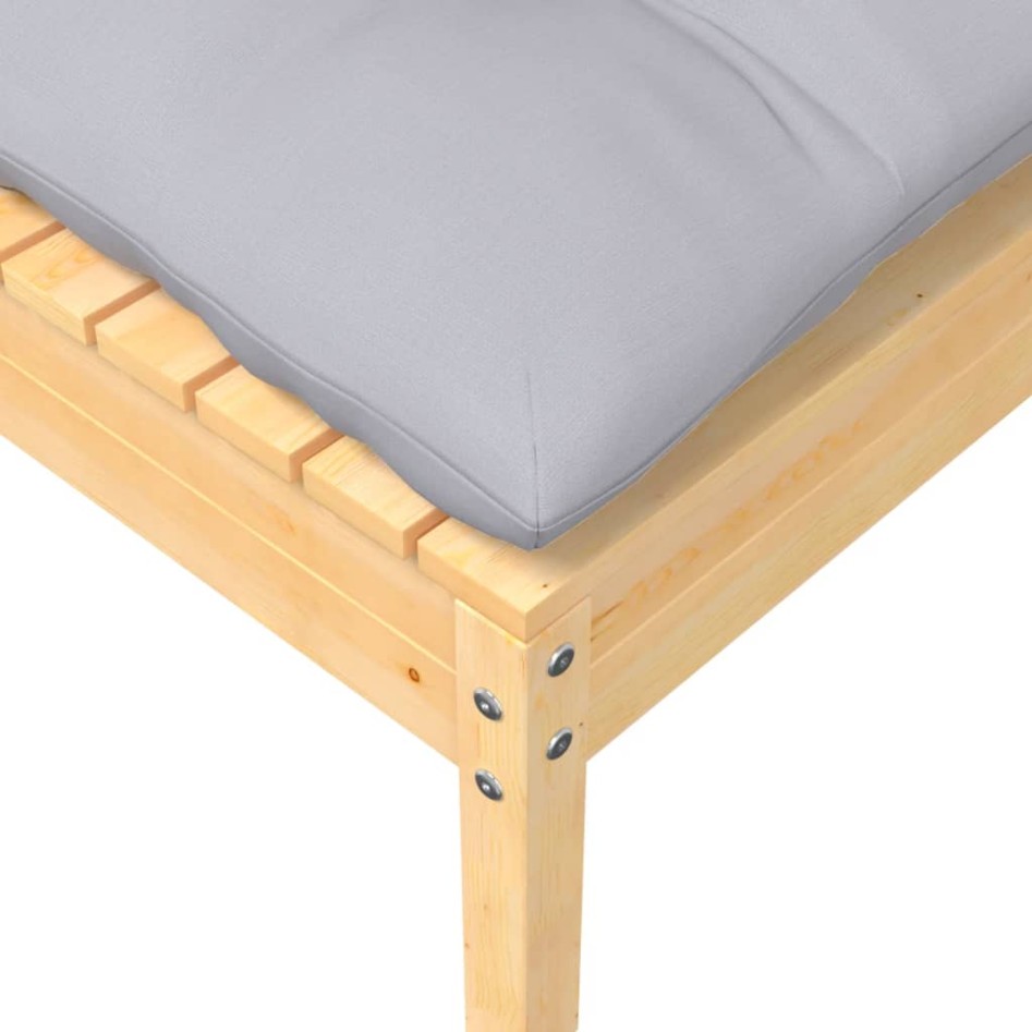 Juego de muebles de jardín 7 pzas y cojines madera maciza