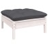 Muebles de jardín 6 pzas con cojines blanco madera maciza