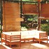 Muebles de jardín 6 pzas y cojines madera de pino marrón