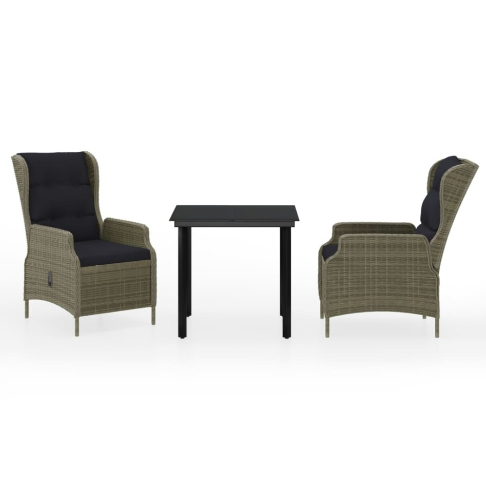 Juego de comedor de jardín 3 piezas