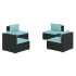 Set de muebles de jardín 4 pzas y cojines ratán sintético