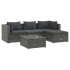 Set de muebles de jardín 5 pzas y cojines ratán sintético