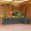 Set de muebles de jardín 5 pzas y cojines ratán sintético gris