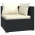 Set muebles de jardín 5 piezas y cojines ratán sintético