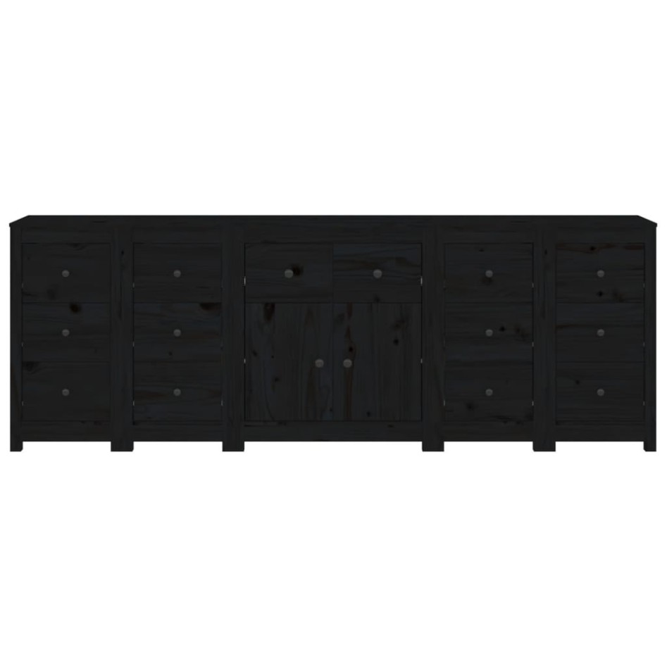 Aparador de madera maciza de pino negro 230 x 35 x 80